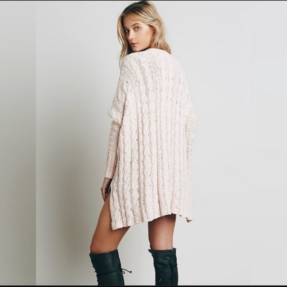 Free People Easy Cable V Ivory Knit Sweater - Picture 2 of 13